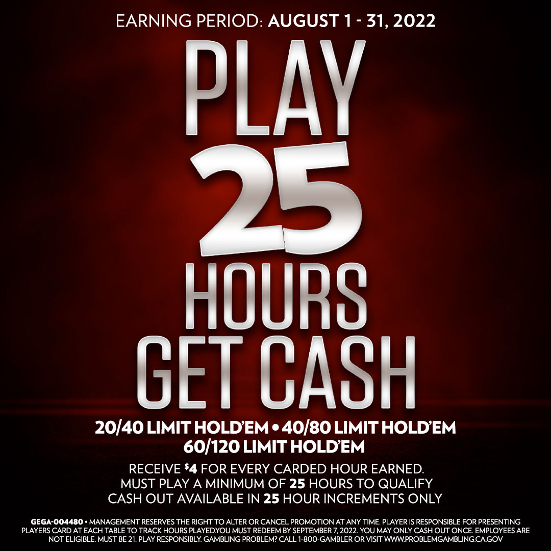 Play 25 hours Get Cash