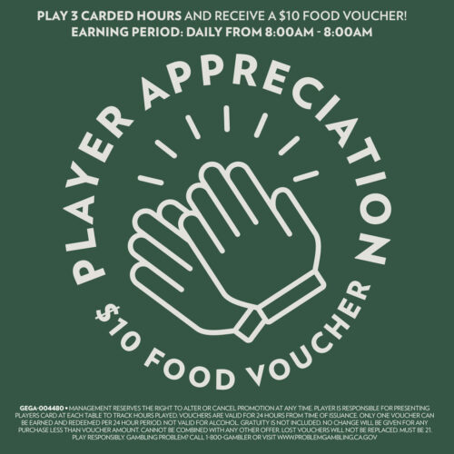 Player appreciation food voucher at The Commerce