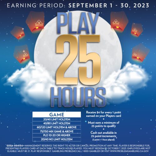 Play 25 Hours and Get Cash at The Commerce Casino, casino near me