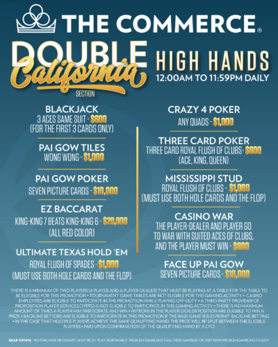 Double California Section High Hands